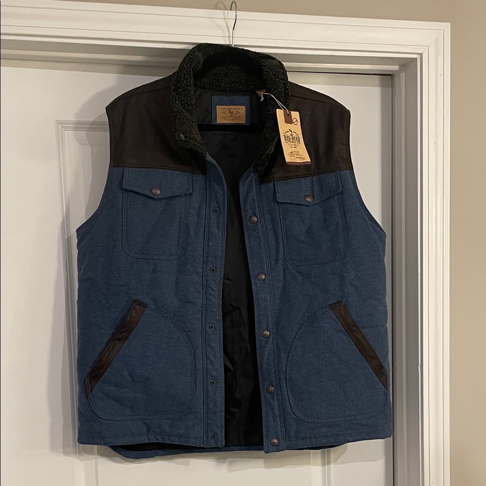 RedHead Blue and Brown Men's Vest Work